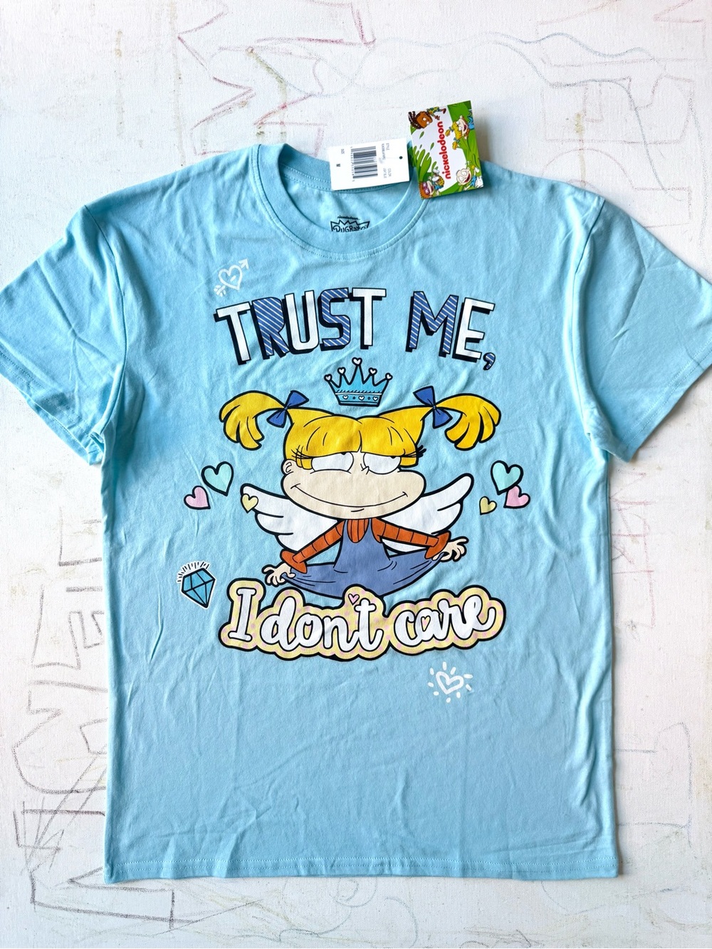 Nickelodeon Light Blue 'Trust Me, I Don't Care' Graphic Tee